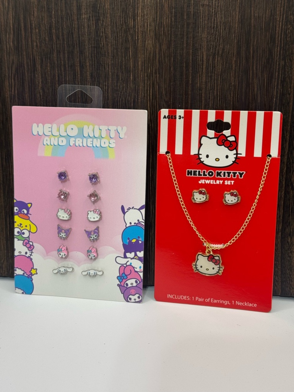 Hello Kitty Kids Jewelry Set Necklace & Earrings Set/6 Earrings Set. New In card